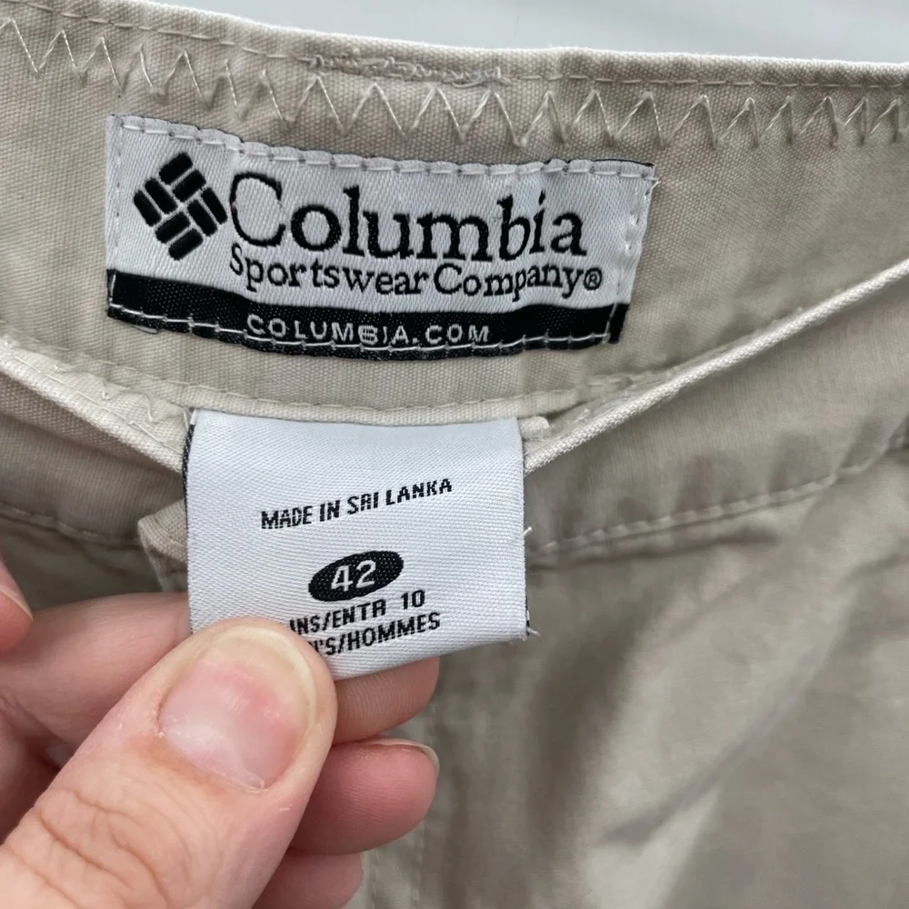 Columbia tan Men flat front activewear casual athleisure outdoor summer short 42